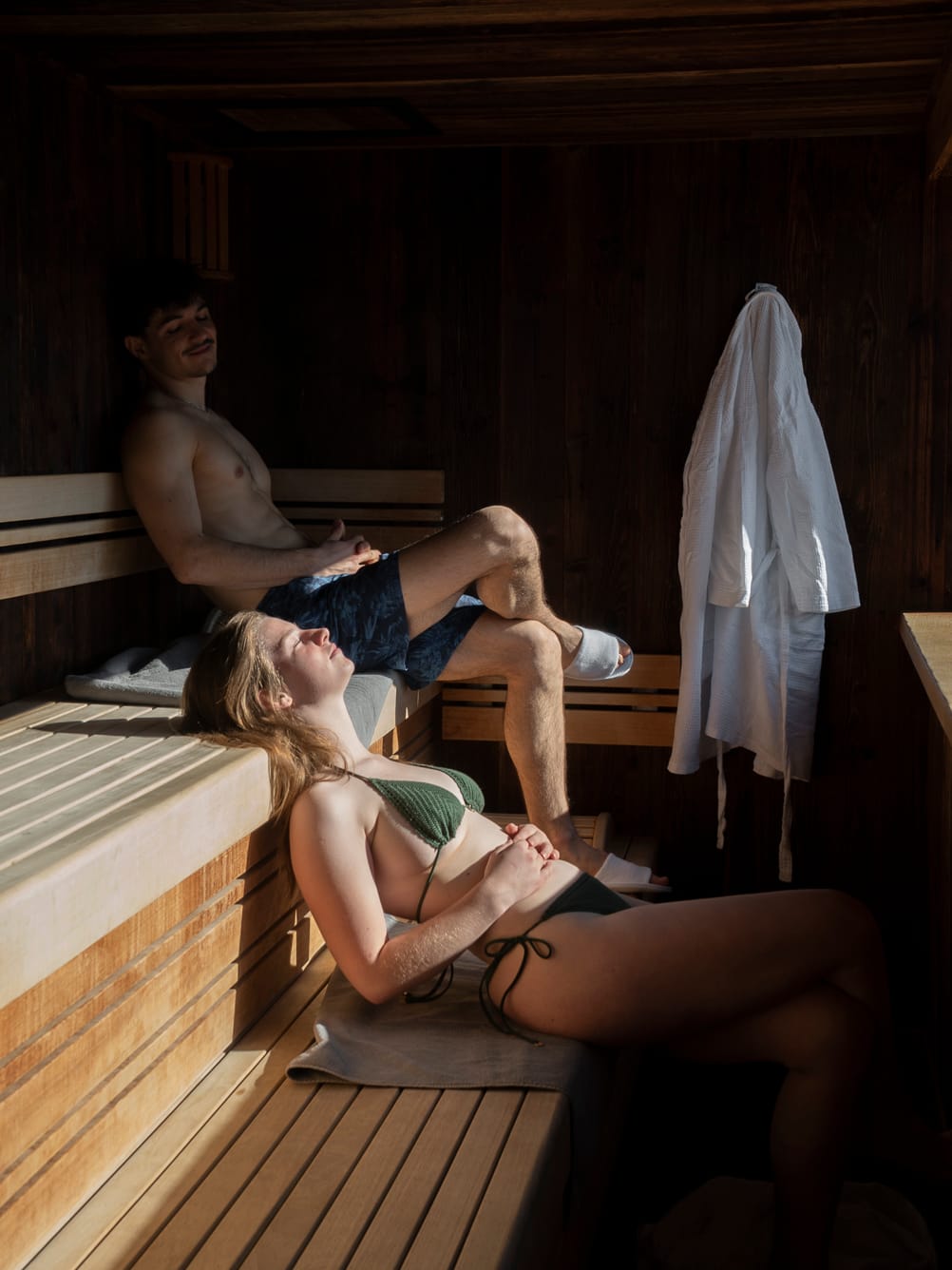 Sauna panoramique de l'Espace Nérine au Grand Chalet de Leysin